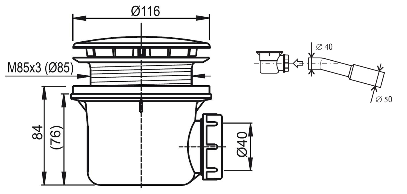 Vaničkový sifón RAVAK Standard 90
