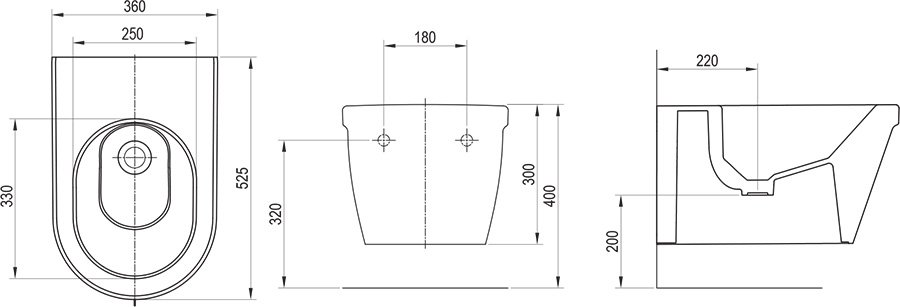 Bidet Chrome závěsný biely + Bidetová stojacia batéria Chrome s odtokovou armatúrou