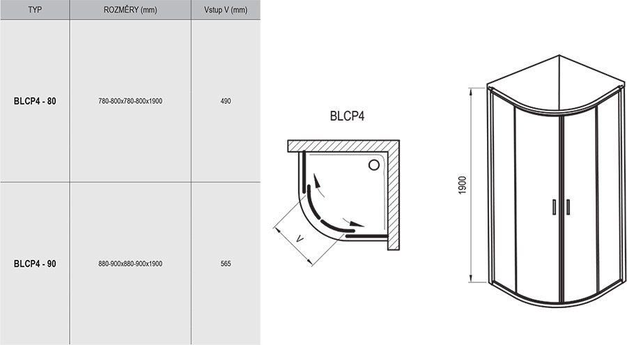 Mampara de ducha Blix BLCP4