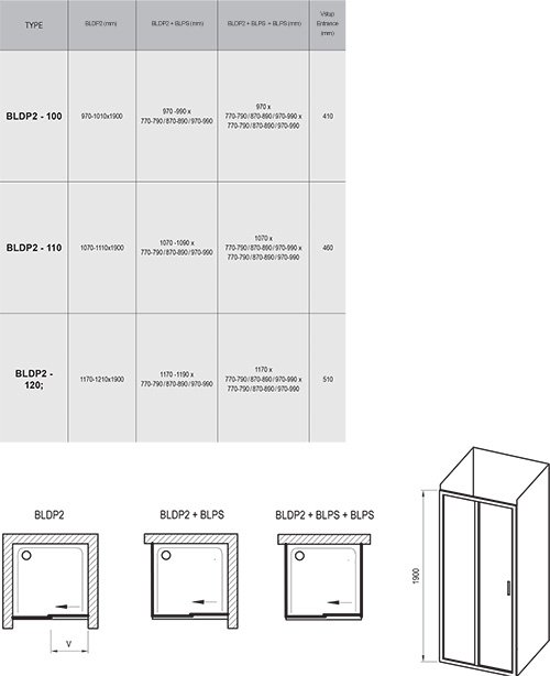 Puerta de ducha Blix BLDP2