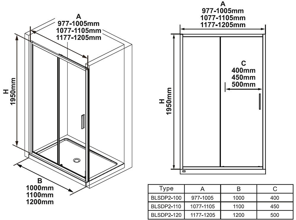 Puertas de ducha Blix Slim BLSDP2