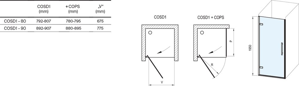 COOL! COSD1 zuhanyajtók