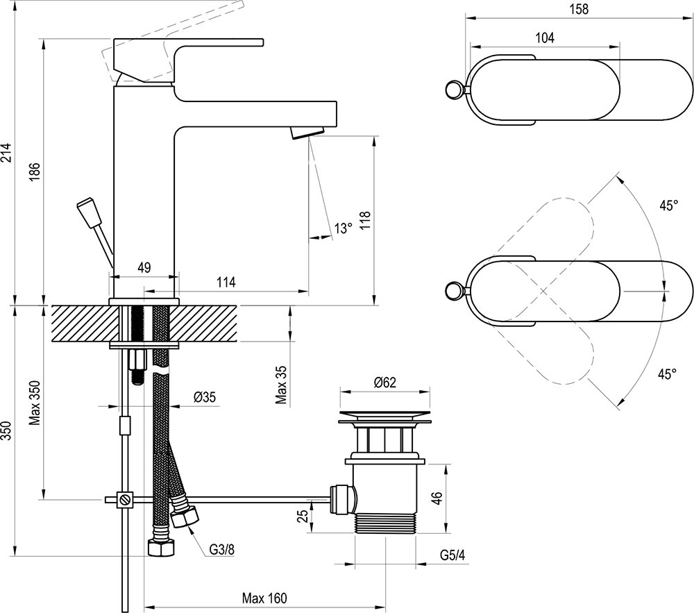 Grifo de lavabo Chrome