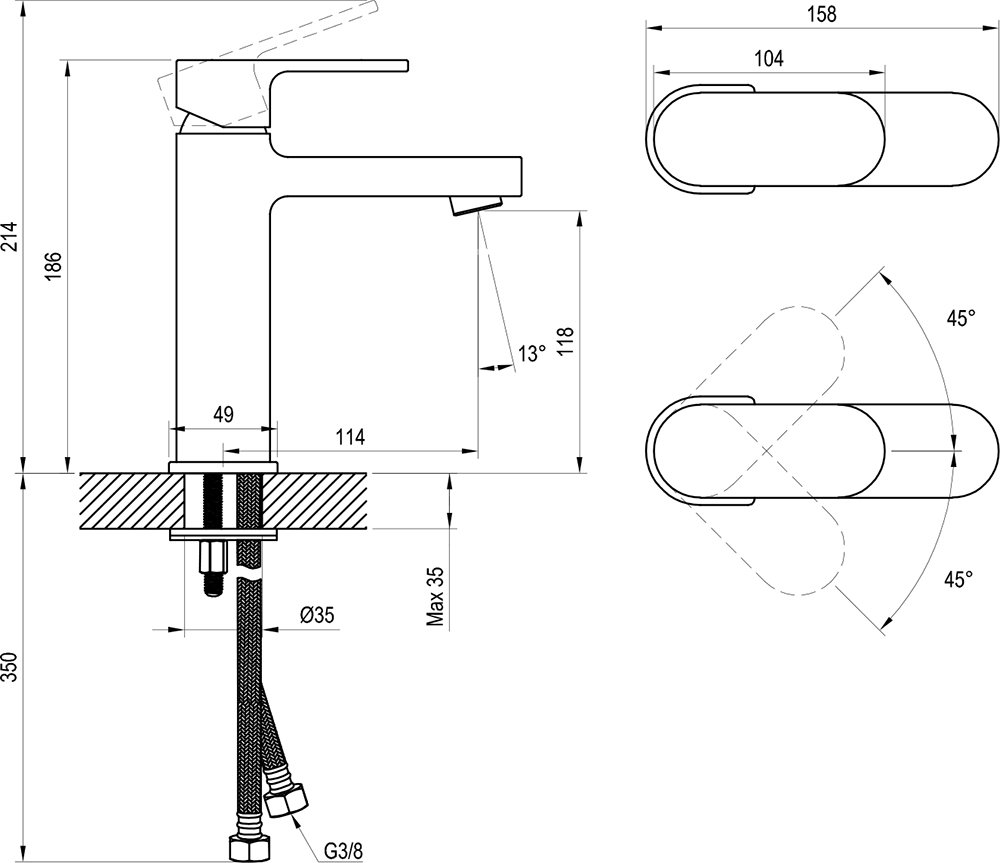 Grifo de lavabo Chrome