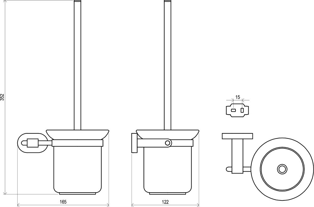 Fali WC kefe tartó (üveg)