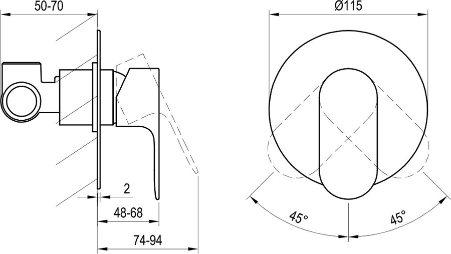 Grifo empotrado Eleganta EL 062.00, sin interruptor