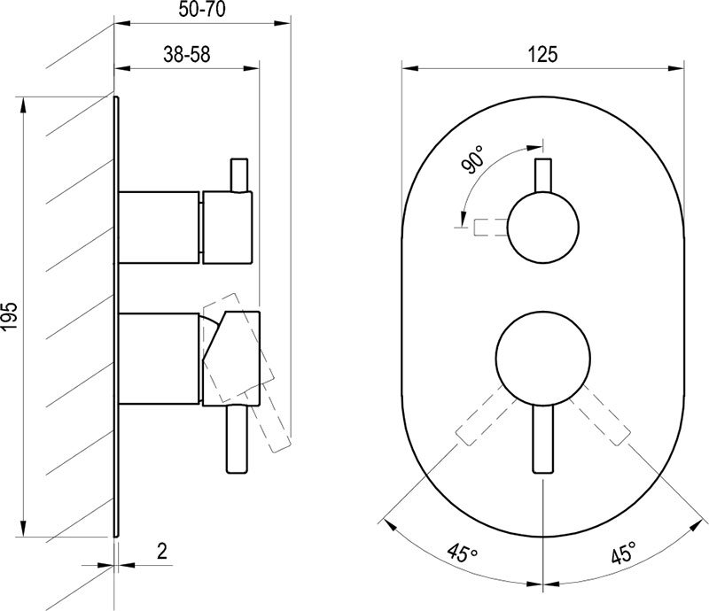 Grifo empotrado Espirit ES 065.00 con interruptor, para R-box