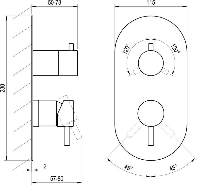 Grifo empotrado Espirit ES 068.00 con interruptor, para R-box