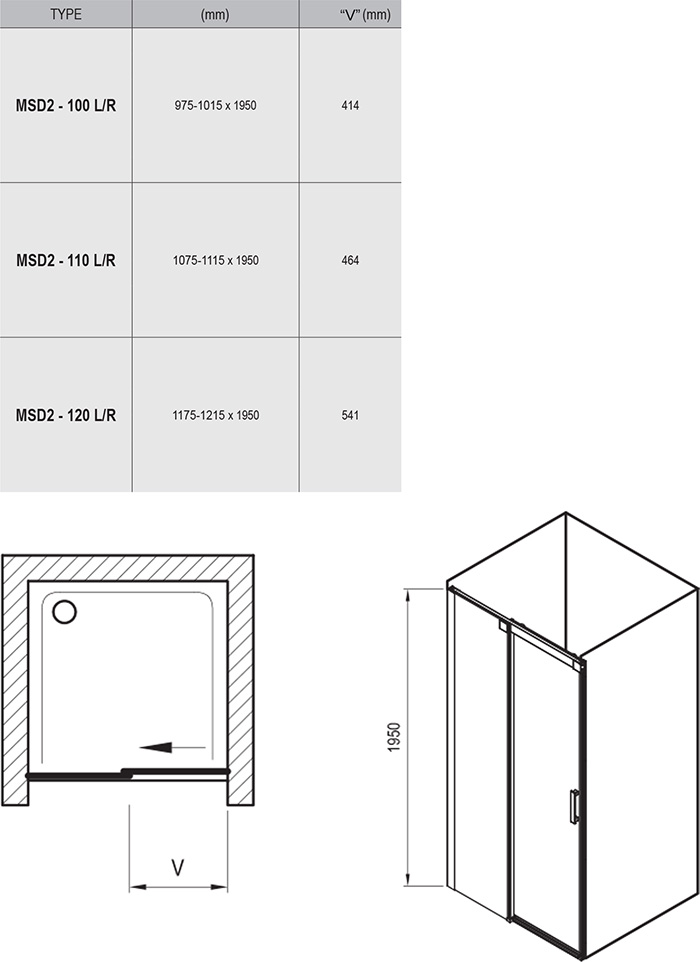 Puerta de ducha Matrix MSD2