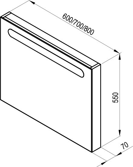 Zrkadlo Chrome 600/700/800