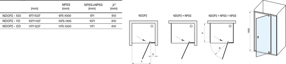 Puerta de ducha Nexty NDOP2