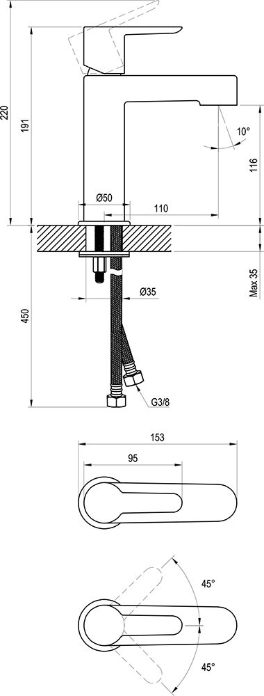 Grifo de lavabo Puri