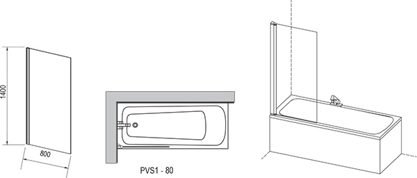 Mampara de bañera PVS1