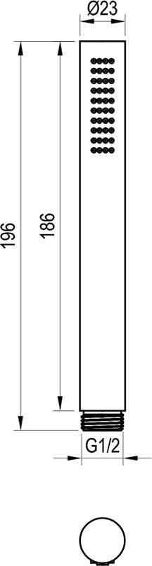 951.20GB Ručná sprcha okrúhla, Graphite Brushed