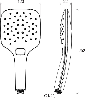 958.20BL Ruční sprcha, 3 funkce, 120 mm, čierna