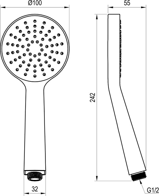 Ducha de mano Flat S, 1 función ø 100 mm