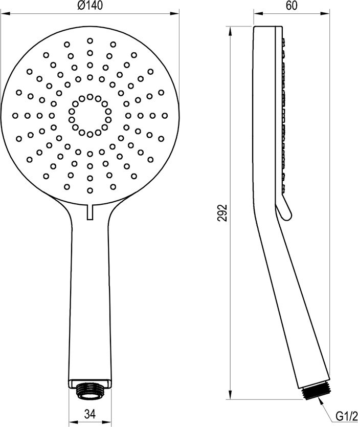 961.00CR Ručná sprcha Flat XXL, 3 funkcie, 140 mm, chróm