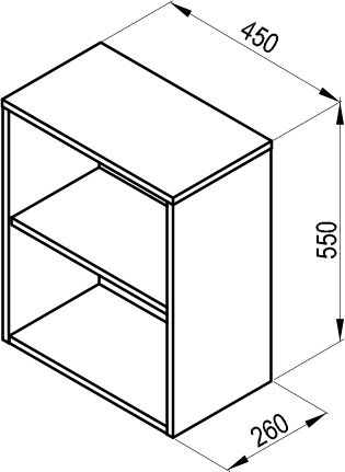 Fürdőszobai szekrény SB Natural 450 nyitott, fehér