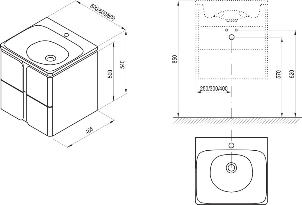 Armario para debajo del lavabo SD Balance 800