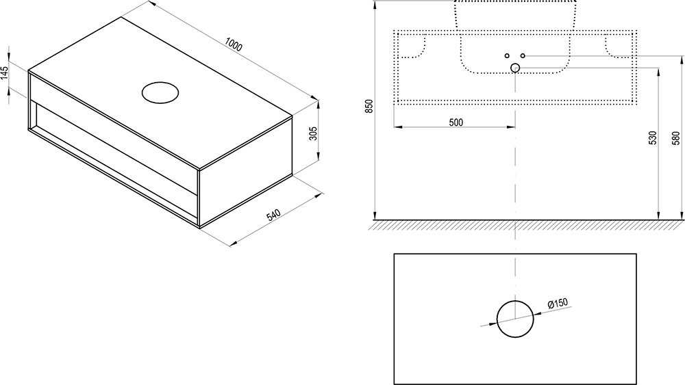 Fürdőszobai alsó szekrény SD Step 1000 fehér/dió