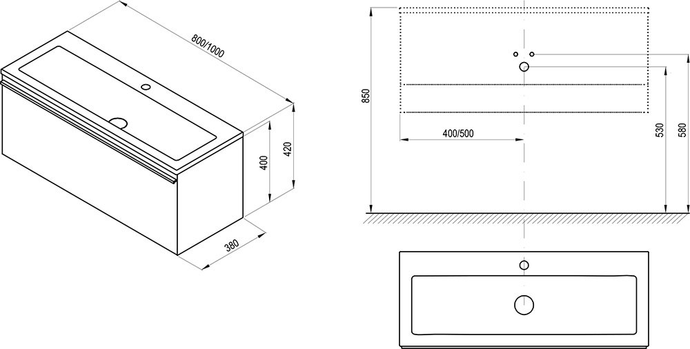 Armario para lavabo SD Clear 1000