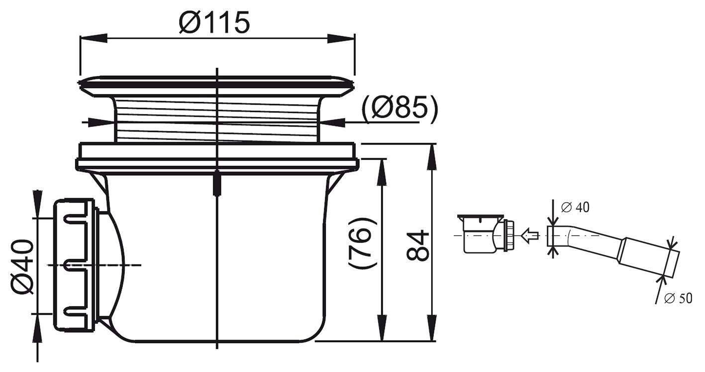 Vaničkový sifón RAVAK Basic 90