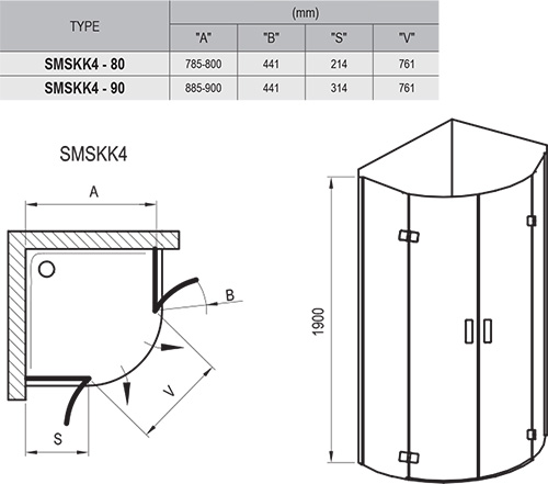 Mampara de ducha SmartLine SMSKK4