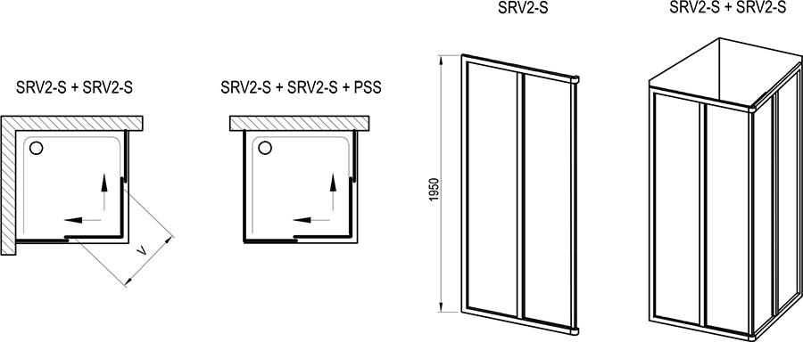 Sprchový kút Supernova SRV2-S + SRV2-S