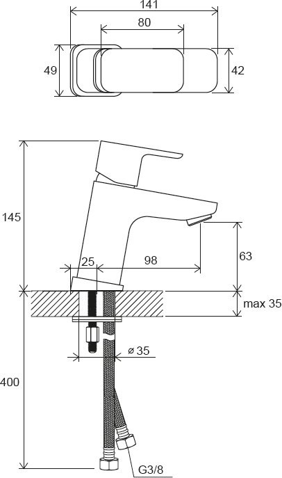 Grifo de lavabo 10° Free TD F 012.00