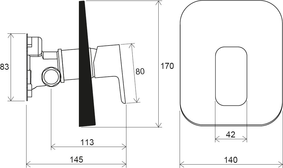 Grifo empotrado 10° Free R-box