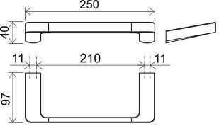 TD 300.20 Držiak na uterák 25 cm čierny