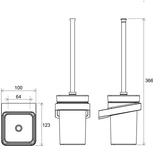 Soporte con escobillero y escobilla