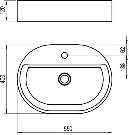 Lavabo de cerámica Slim Shelf O