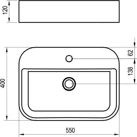 Lavabo de cerámica Slim Shelf R