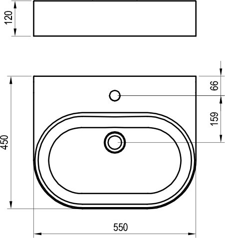 Lavabo de cerámica Ceramic Slim Wall O