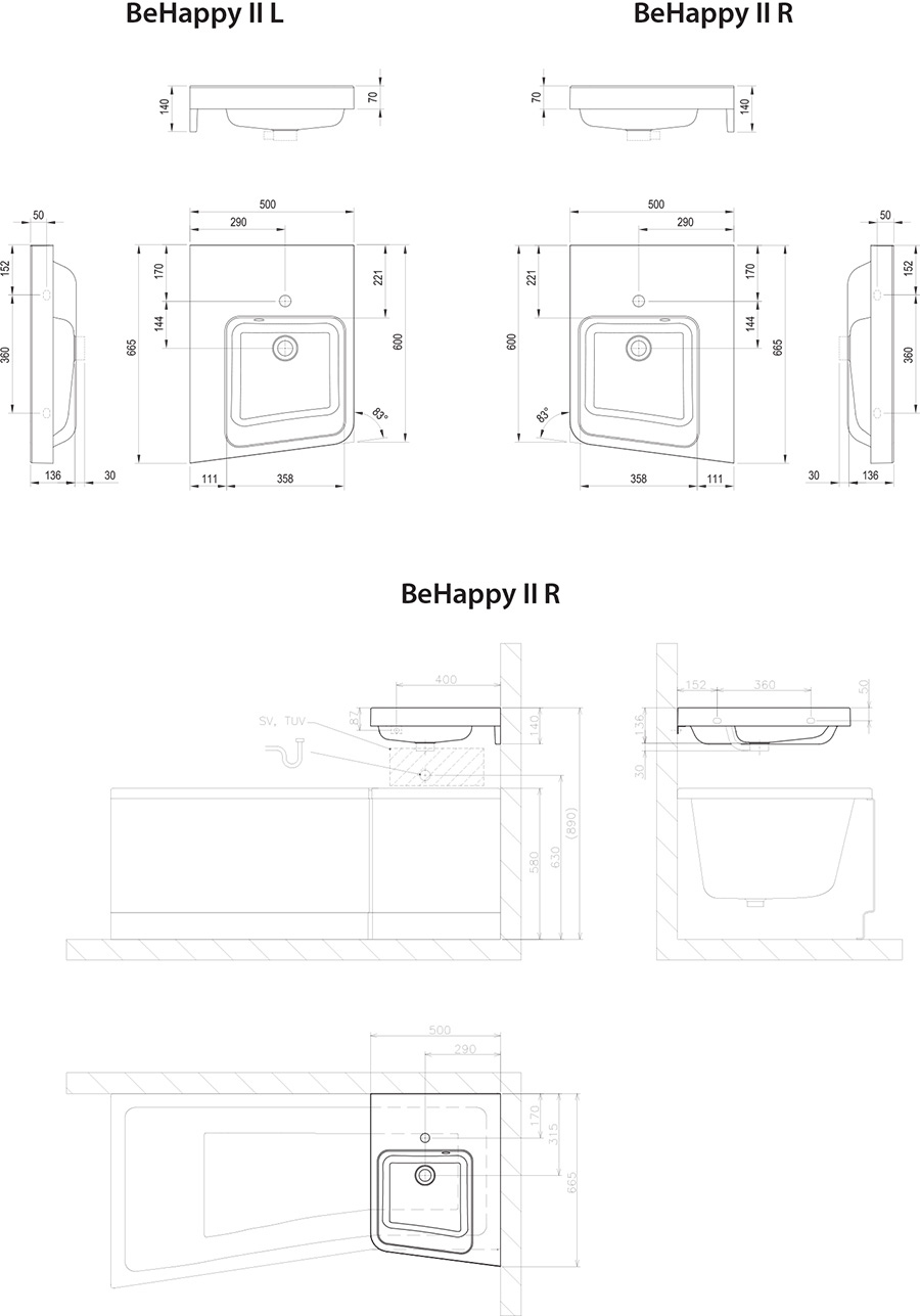 Lavabo rinconero BeHappy II