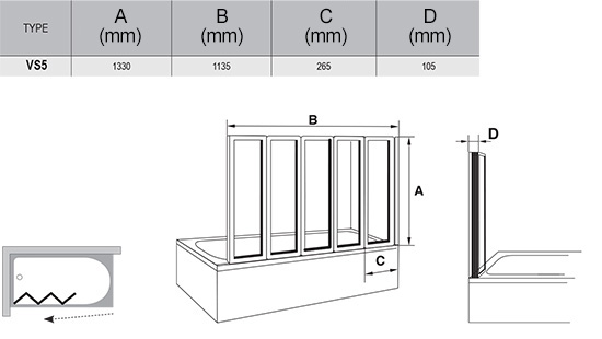 Mampara de bañera VS5