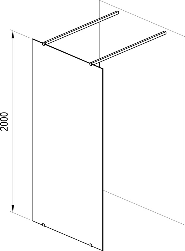 Sprchový kút Walk-In model Walk In Free 160x100 čierna+transparent