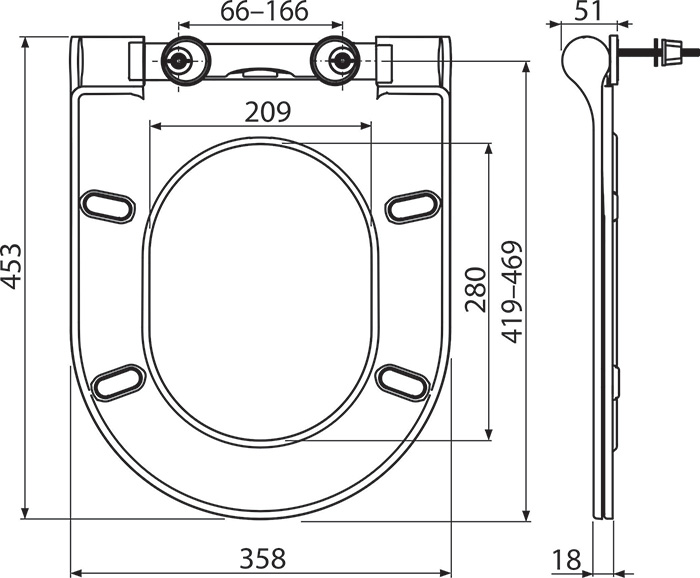 Uni Chrome Slim WC ülőke