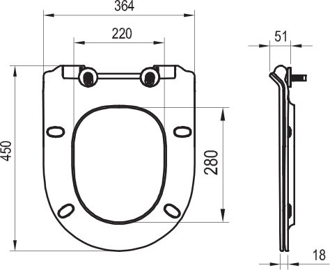 Tapa y aro para inodoro Vita slim