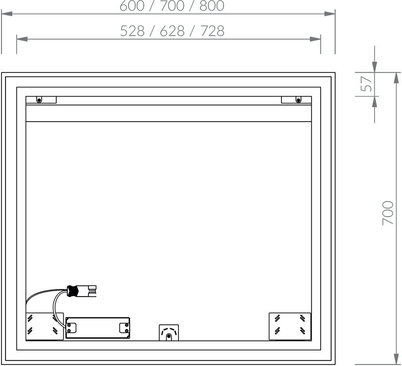 Zrkadlo Oblong 600/700/800